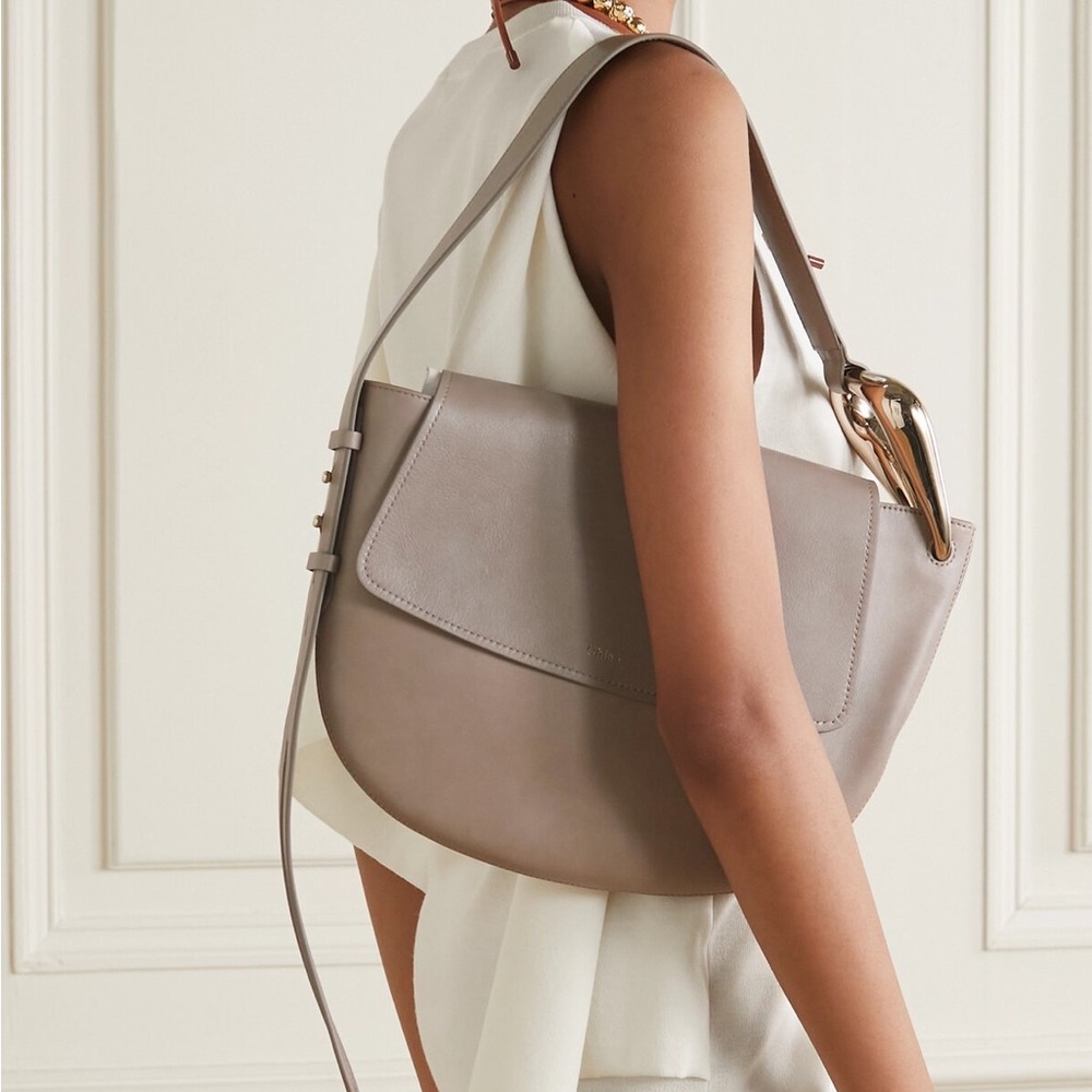 Chloe Taupe Leather Shoulder Bag